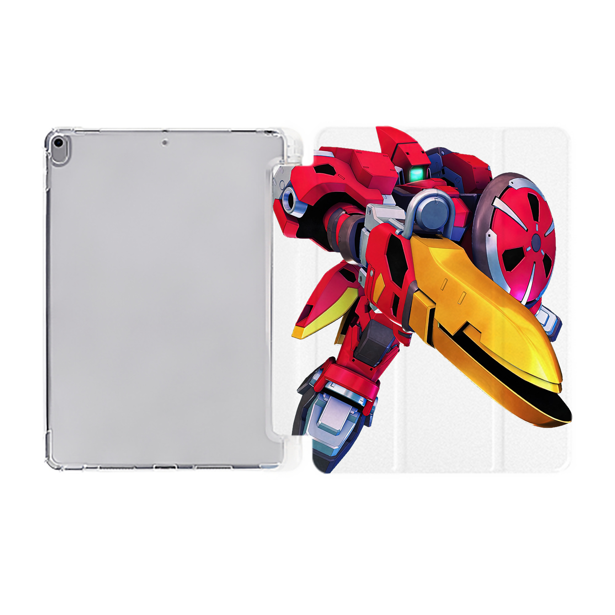 （画像用） 機動戦士ガンダム Mobile Suit Gundam IPad ケース ペン収納付き 三つ折りスタンド PUレザー×シリコン 対応機種9.5/10.5/10.9インチ